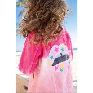 NWT LOLA&THE BOYS jacket pink tie dye 14